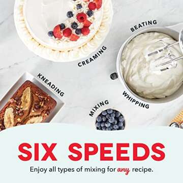 Dash Stand Mixer - Electric Mixer with 6 Speed Options