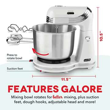 Dash Stand Mixer - Electric Mixer with 6 Speed Options