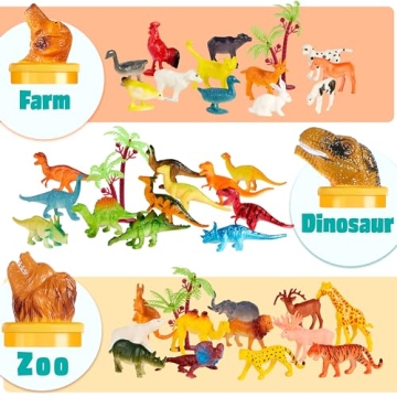 JOYIN 69 Pcs Realistic Animal Figures Playset for Kids