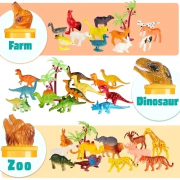 JOYIN 69 Pcs Realistic Animal Figures Playset for Kids