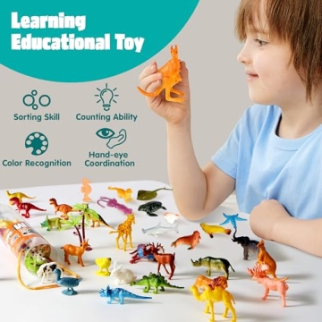 JOYIN 69 Pcs Realistic Animal Figures Playset for Kids