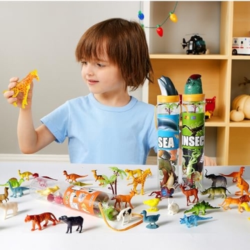 JOYIN 69 Pcs Realistic Animal Figures Playset for Kids