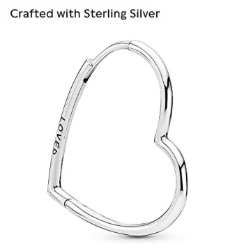 Shop PANDORA Heart Hoop Earrings - Elegant Sterling Silver