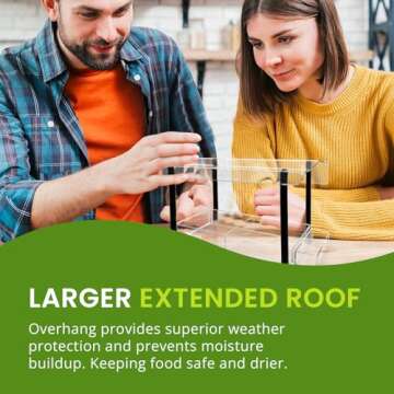 Nature Gear Window Bird Feeder, Acrylic Bird House with Sliding Tray, Clear Bird Feeders with Strong Suction Cups for Windows, Weather Resistant & Easy to Clean Bird Houses, Column