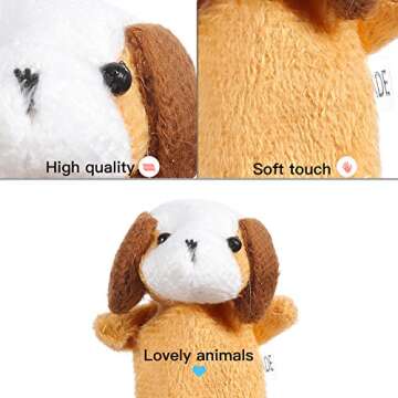 Acekid 10pcs Soft Plush Animal Finger Puppets Set
