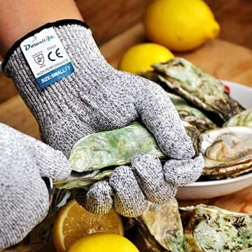 Dowellife Cut Resistant Gloves Food Grade Level 5 Protection, Safety Kitchen Cut Gloves for Chef Oyster Shucking Mandolin Knife Butcher Meat Cutting