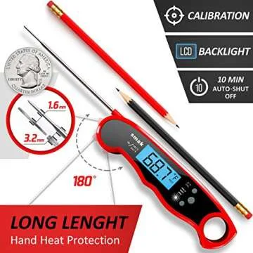 Smak Instant Read Meat Thermometer - Quick, Accurate, Waterproof