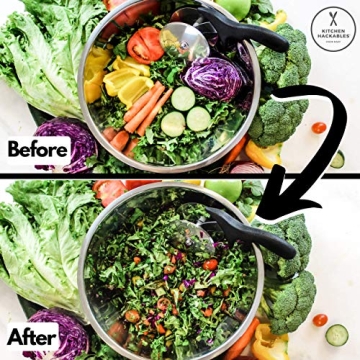 Fast Salad Prep with Stainless Steel Cutter Bowl