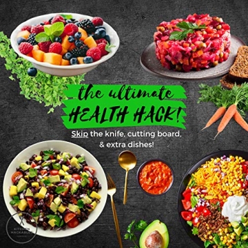 Fast Salad Prep with Stainless Steel Cutter Bowl