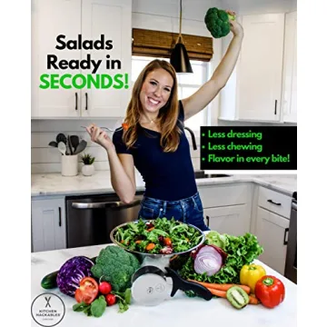 Fast Salad Prep with Stainless Steel Cutter Bowl