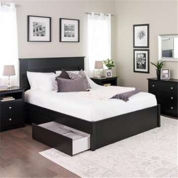 Prepac Select Queen Bed with Drawer Storage Solution