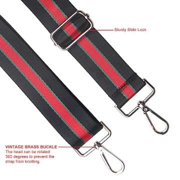 RUMILLA Purse Straps Replacement Crossbody Adjustable Shoulder Bag Strap Handbag Strap 1.5"…