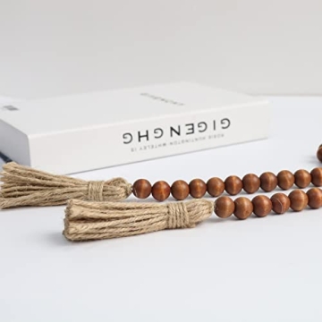 58in Natural Wood Bead Garland for Rustic Decor