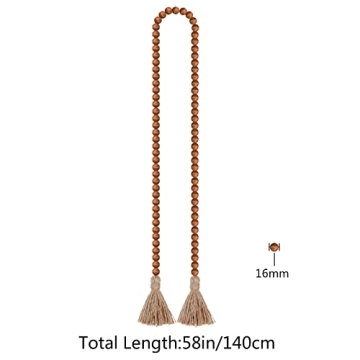 58in Natural Wood Bead Garland for Rustic Decor