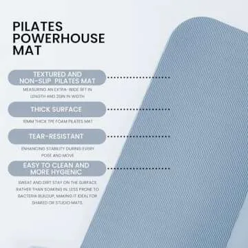 Lindywell Pilates Mat - Our non slip yoga mat is 10mm thick 6 feet long & 26 inches wide giving you support, stability, and plenty of space to move through your workouts and stretching - TPE foam -