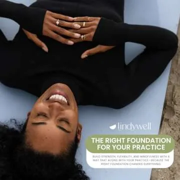 Lindywell Pilates Mat - Our non slip yoga mat is 10mm thick 6 feet long & 26 inches wide giving you support, stability, and plenty of space to move through your workouts and stretching - TPE foam -