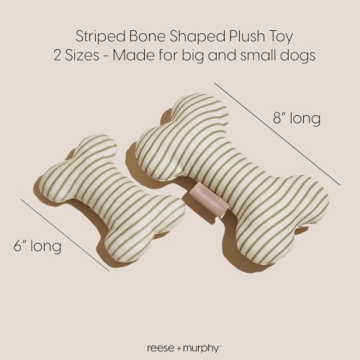 Reese+Murphy Green Striped Dog Toy for Medium & Large Dogs