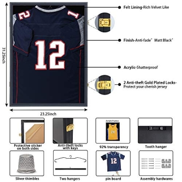 IHEIPYE Lockable Jersey Display Frame for All Sports