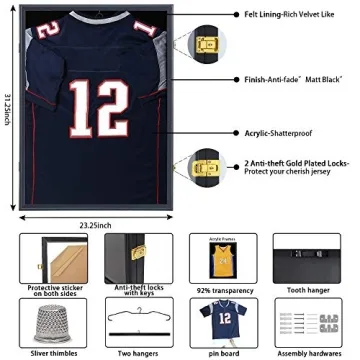 IHEIPYE Lockable Jersey Display Frame for All Sports