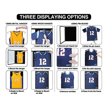 IHEIPYE Lockable Jersey Display Frame for All Sports