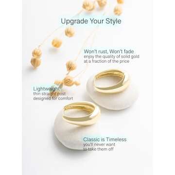 Altitude Boutique 18K Gold Teardrop Hoop Earrings for Women