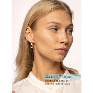 Altitude Boutique 18K Gold Teardrop Hoop Earrings for Women