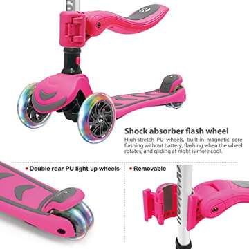 Kicknroll 3 Wheel Scooter for Kids Aged 3-5 - Pink