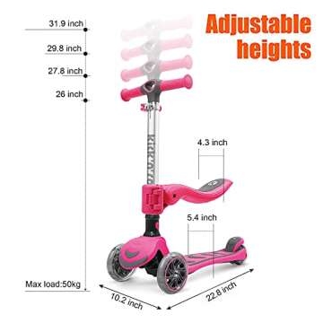 Kicknroll 3 Wheel Scooter for Kids Aged 3-5 - Pink