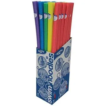 Big Joe Swim Noodle 35 Pack Pool Noodles, Red, Blue, Green, Purple, Yellow Foam, 4.5 feet, 55"L x 2"W x 2"H each