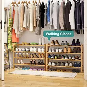 viewcare Bamboo Shoe Rack, 4-Tier Functional Storage Solution