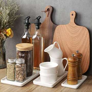 Gurygo Ceramic Vanity Trays - Elegant & Versatile Organization