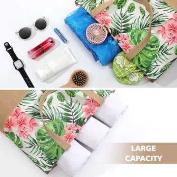 Trifabricy Beach Bag - Stylish Large Tote with Zipper