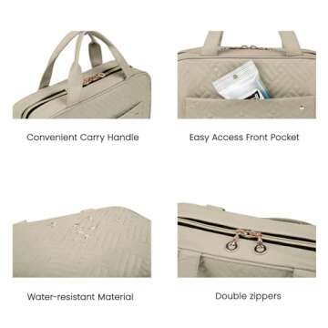 BAGSMART Toiletry Bag Travel Bag with Hanging Hook, Water-resistant Makeup Cosmetic Bag Travel Organizer for Accessories, Shampoo, Full-size Container, Toiletries (Camel, Medium)