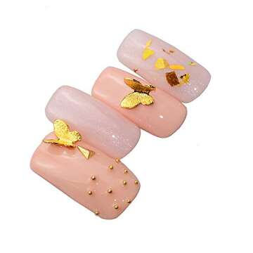 20 Pcs/Bag Nail Manicure 3D Metal Fash Butterfly Decoration Gold Alloy Jewelry Nail Tool Nail Art Nail Decoration DIY Tool