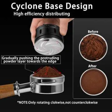 MHW-3BOMBER 51mm Espresso Coffee Distributor, Gravity Espresso Distribution Tool with Breather Hole and Wooden Top, Coffee Leveler Tools for 51mm Machine Portafilter, T6099