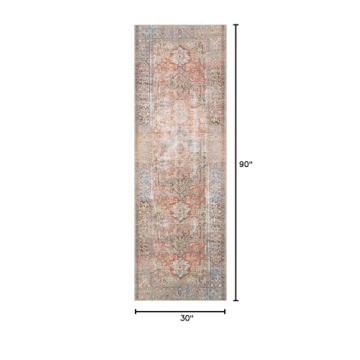 Loloi II Loren Terracotta/Sky 2'-6" x 7'-6" Runner Rug