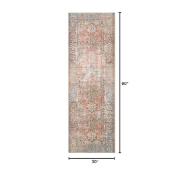 Loloi II Loren Terracotta/Sky 2'-6" x 7'-6" Runner Rug