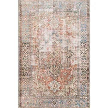 Loloi II Loren Terracotta/Sky 2'-6" x 7'-6" Runner Rug