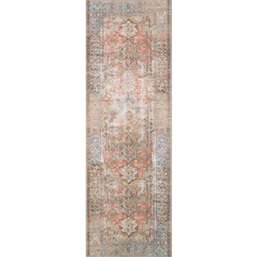 Loloi II Loren Terracotta/Sky 2'-6" x 7'-6" Runner Rug