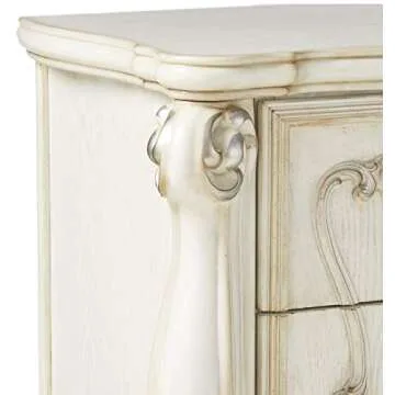 Acme Versailles 2 Drawer Nightstand in Bone and White