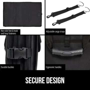 GORILLA GRIP Large Capacity Sturdy Trunk Storage Organizer, Slip and Water Resistant Collapsible Organization Container for Car Sedan or SUV, Multi Compartment Container Box Vehicle Accessories, Black