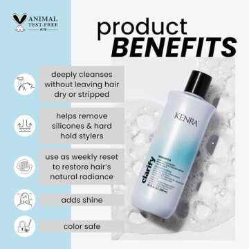 Kenra Clarify Shampoo | Deep Cleansing | Color-Safe | Removes Dulling Deposits & Product Build Up | ...