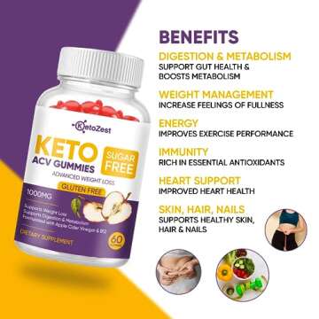 Keto Acv Gummies for Advanced Weight Loss & Belly Fat Burn - Pro Active Super Apple Cider Vinegar Gu...