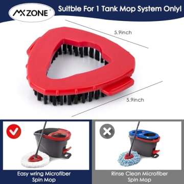 MXZONE Spin Mop Scrub Brush Head Compatible with O Cedar EasyWring 1 Tank System, Shower Floor Scrub...