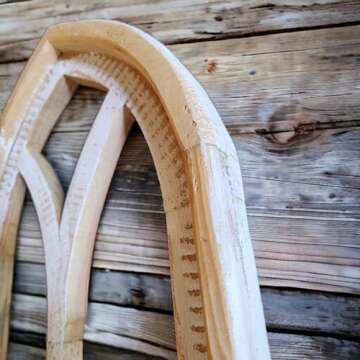 Farmhouse Wooden Wall Windows Set of 2 -Rustic Cathedral Wood Windows- Dandelion