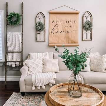 Farmhouse Wooden Wall Windows Set of 2 -Rustic Cathedral Wood Windows- Dandelion