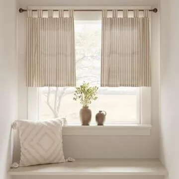jinchan Tab Top Linen Kitchen Curtains for Every Space