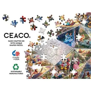 Ceaco - Disney's 100th Anniversary - Thomas Kinkade - 100th Anniversary Collage - 2000 Piece Jigsaw Puzzle, 38 x 26