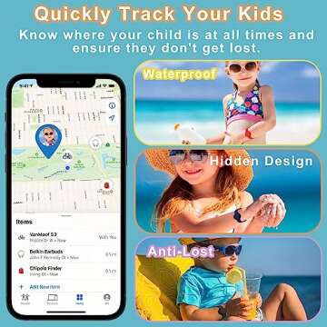 Kids Waterproof AirTag Bracelet, Silicone Case Compatible with Apple AirTag Holder, Hidden Wristband Case for Air Tag GPS Tracker Band for Child Toddler, Anti-Lost Adjustable(Red)