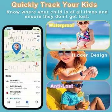 Kids Waterproof AirTag Bracelet, Silicone Case Compatible with Apple AirTag Holder, Hidden Wristband Case for Air Tag GPS Tracker Band for Child Toddler, Anti-Lost Adjustable(Red)